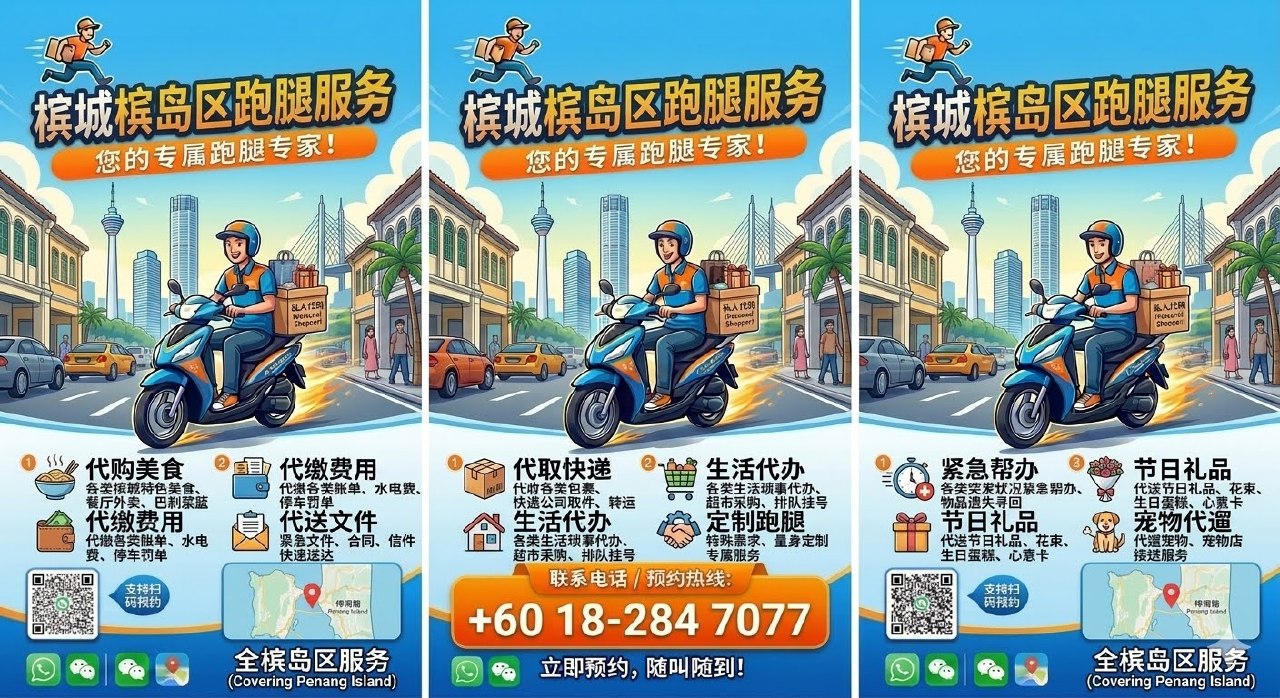 🏃槟城槟岛区跑腿服务 🏃